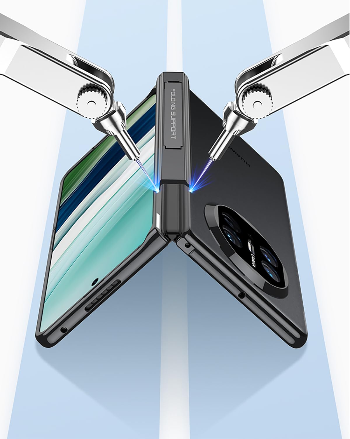 Funda COQUE para Huawei Mate X5 Phone Shell,Ultra Delgada Phantom Transparent Colorful Border Case,Funda Plegable del teléfono para Huawei Mate X5-Plata