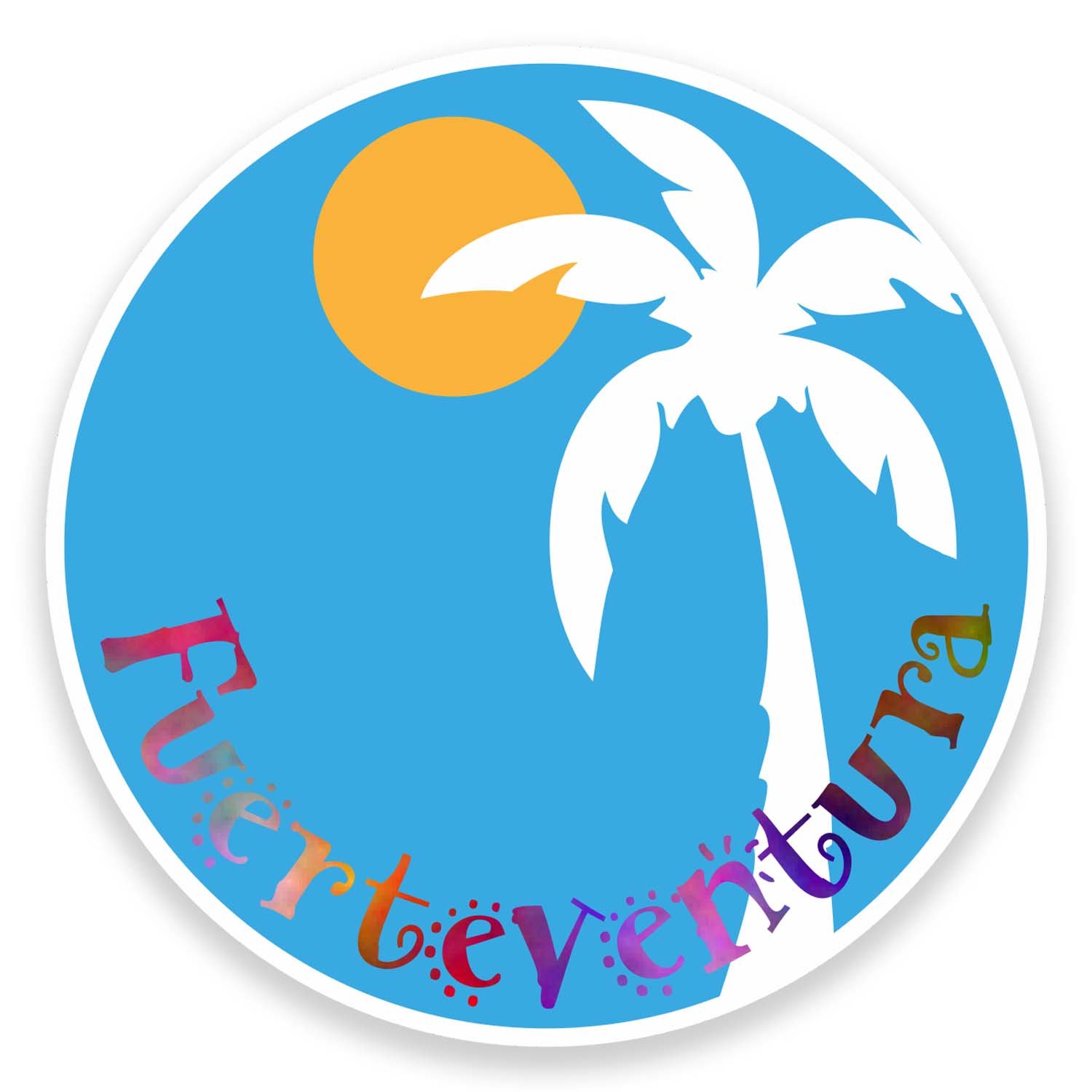 Destinationvinyl Multi 2 X 10Cm Fuerteventura Vinyl Sticker Luggage Travel Tag Luggage Label #9180 (10Cm Wide X 10Cm High)