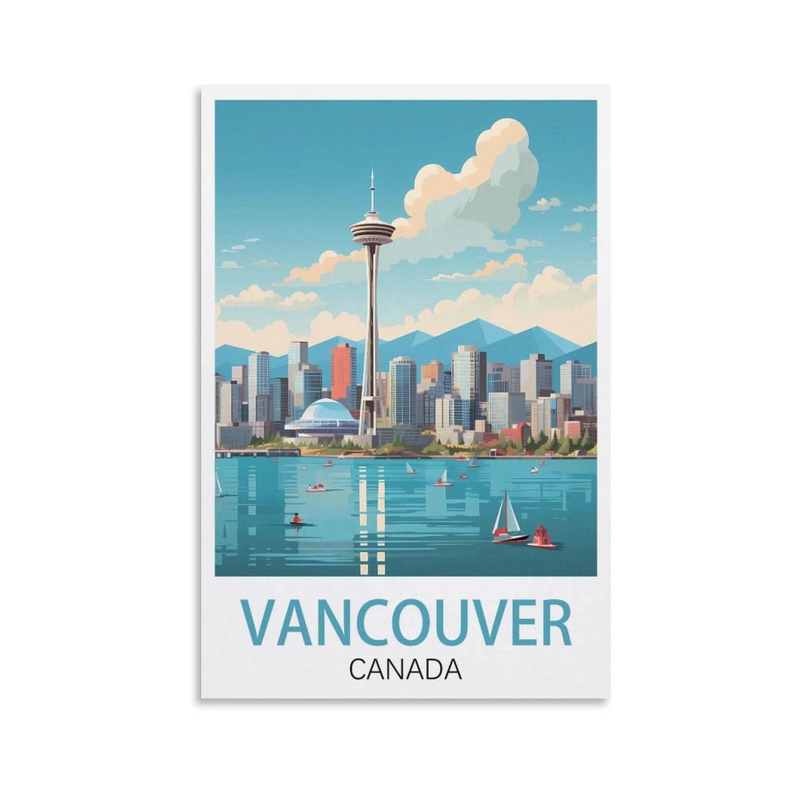 Lcyuaopp Unframe-Style Vancouver Canada Vintage Travel Poster 16X24inch(40X60cm) Canvas Art Poster And Wall Art Picture Print Modern Family Bedroom Decor Posters