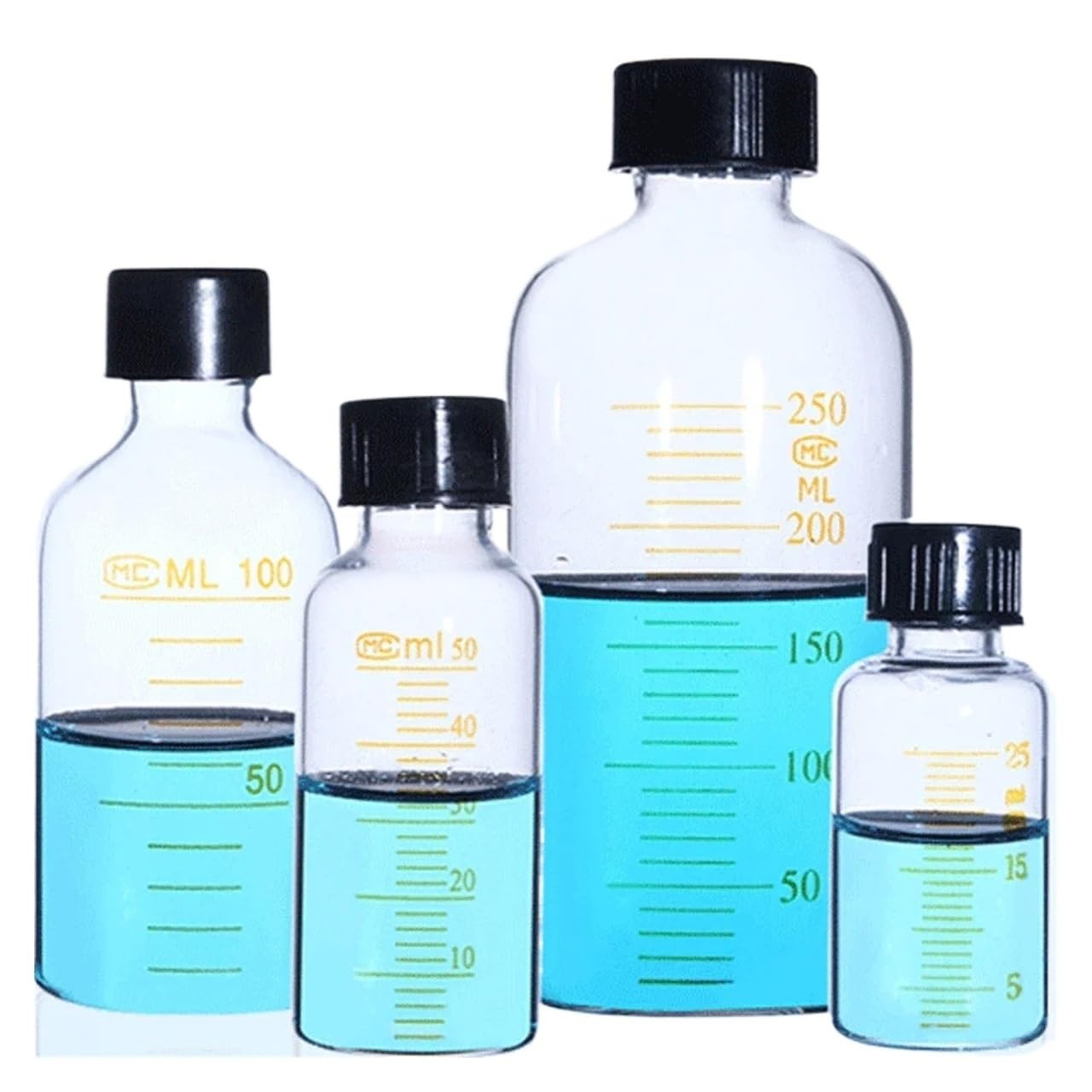 CQAHDSEVF Borosilicate Glass Bottles, Glass Graduated Reagent Sample Serum Bottles 10-500ml(500ml)