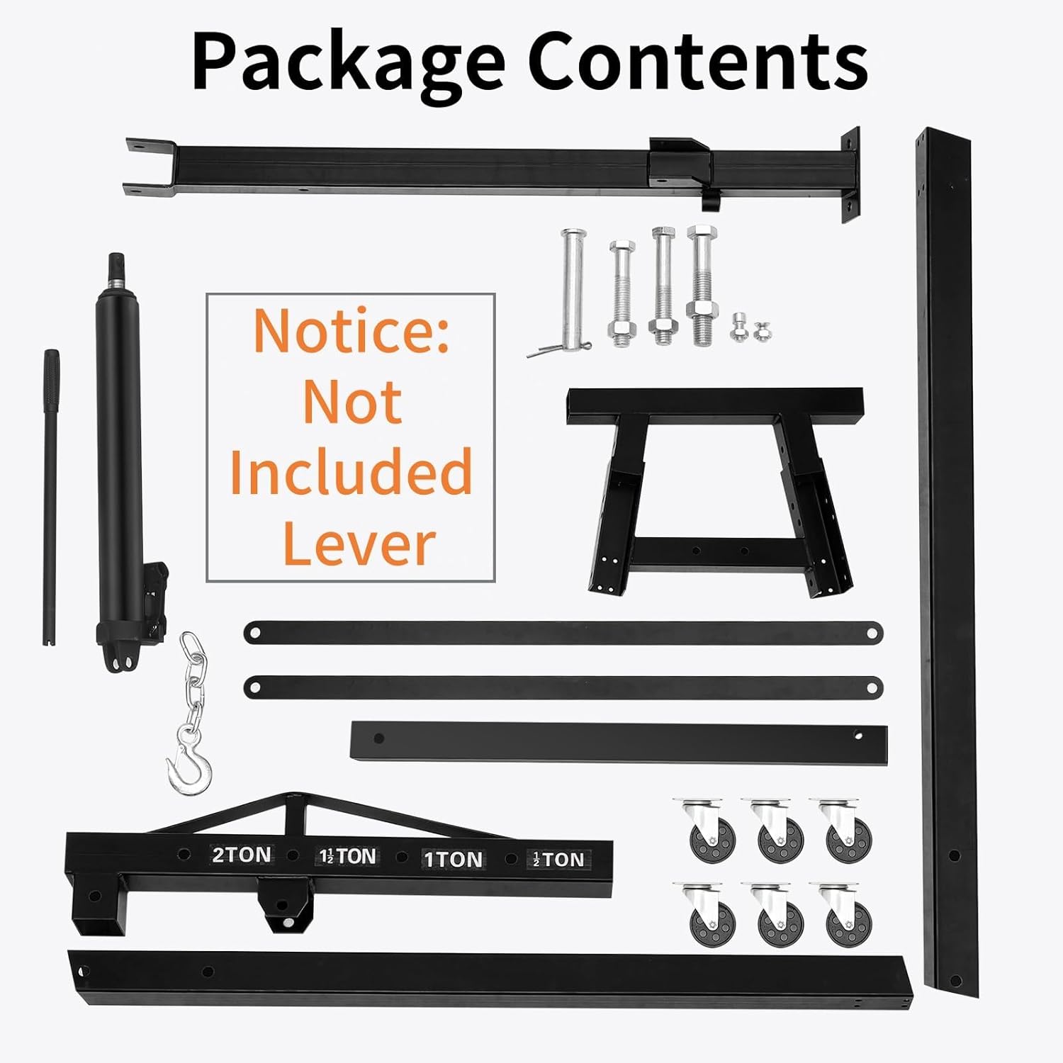 Hydraulic Engine Hoist, 2-Ton Folding Portable Shop Crane Lift, 4400 Lbs Capacity with Telescopic Boom and 6 Casters, Foldable Mobile Cherry Picker for Garage Workshop Warehouse, Black, Heavy-Duty