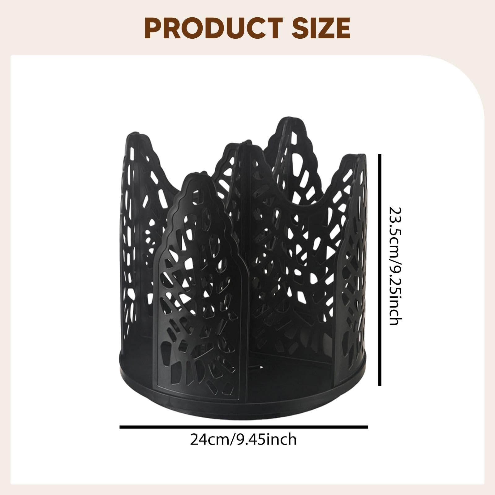 Dispenser Porta Bicchieri Carta Supporto Rotante Organizer Multifunzione PS Plastica Solida Adatto a Soggiorno, Nero