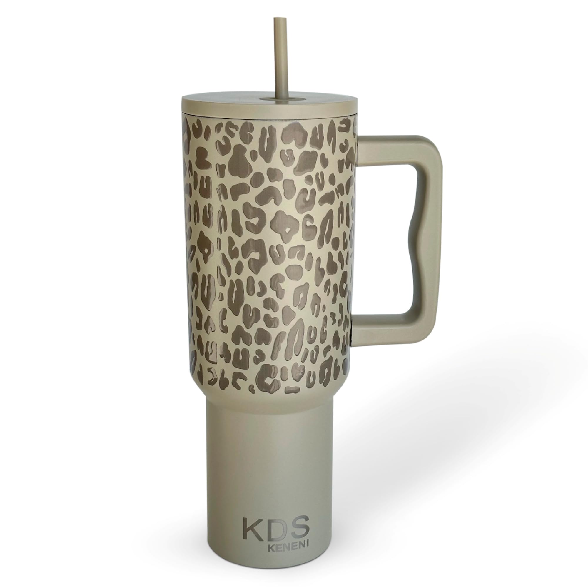 40 oz Tumbler Water Bottle with Handle and Straw Lid | Insulated Cup Reusable Stainless Steel |Travel Mug | Gift for Women men | Stylish Collection| (Pattern : Birch Wood Leopard)