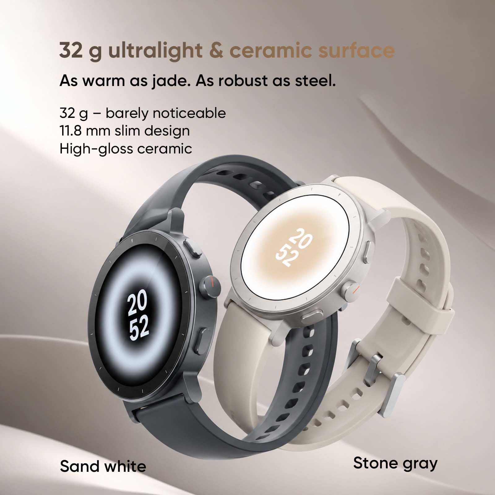 realme Watch S5 Smartwatch 1,43" AMOLED 1500nit, 5ATM Étanche, GPS Indépendant 5 GNSS, Autonomie 20 Jours, 110 Modes Sport, Surveillance Santé IA, Appels Bluetooth, Blanc