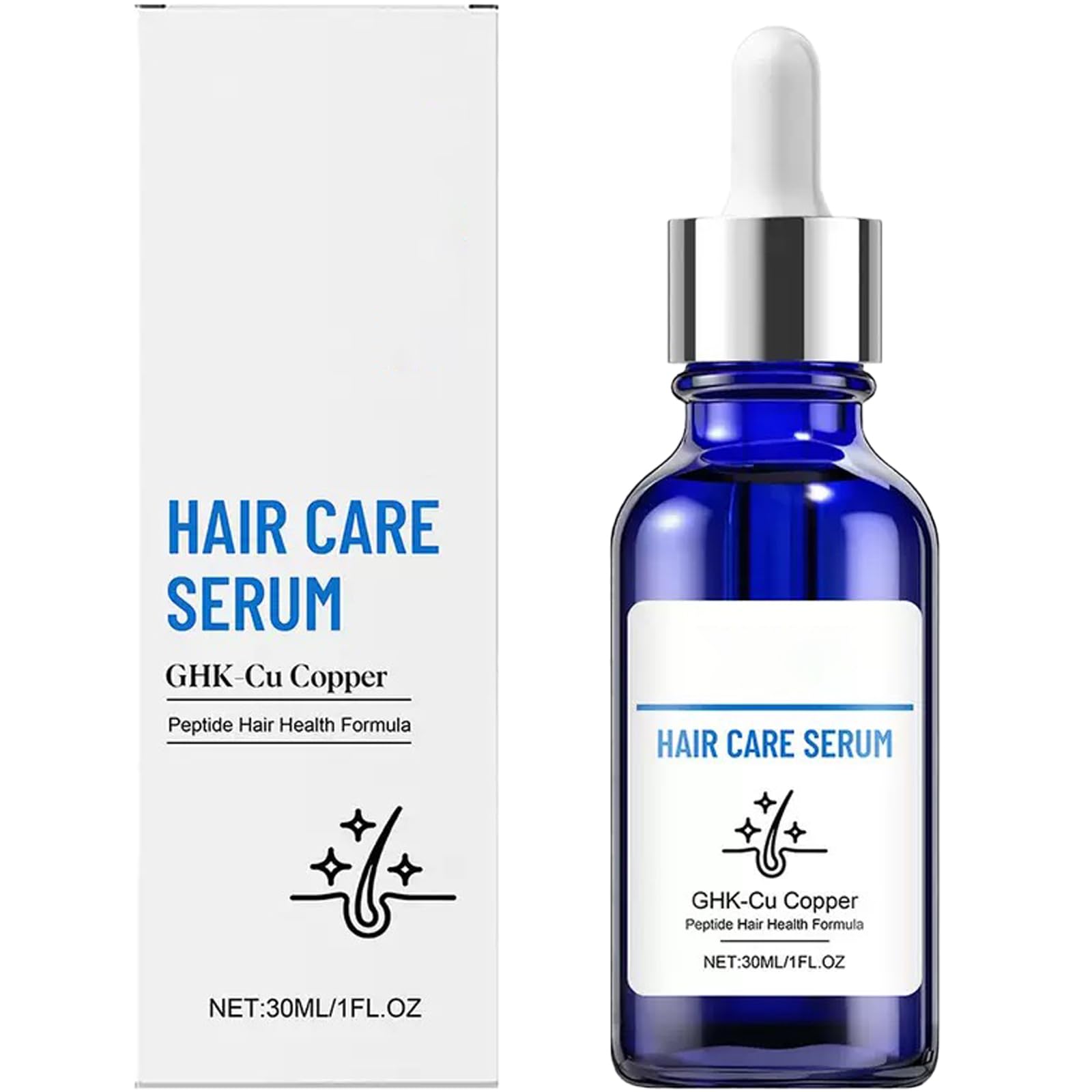 Ghk-Cu Kupferpeptid Serum für Haare, Ghk-Cu Kupferpeptid Haarserum für trockenes, geschädigtes Haar, stärkt und verdickt Haare, unterstützt Feuchtigkeit bei trockener Kopfhaut, nicht fettend. (1pcs) Kosmetik