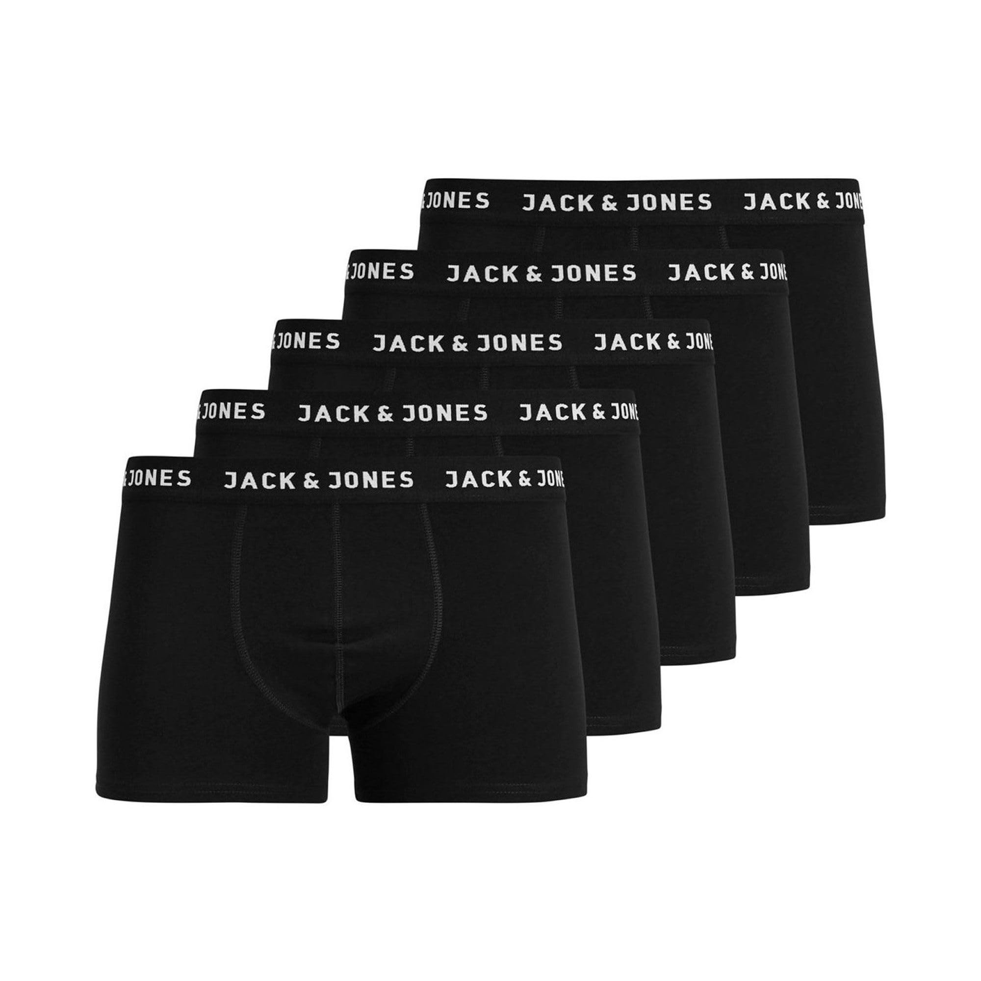 JACK&JONES - Calzoncillos tipo bóxer para niño, paquete de 10 unidades, algodón elástico, cintura con el logotipo