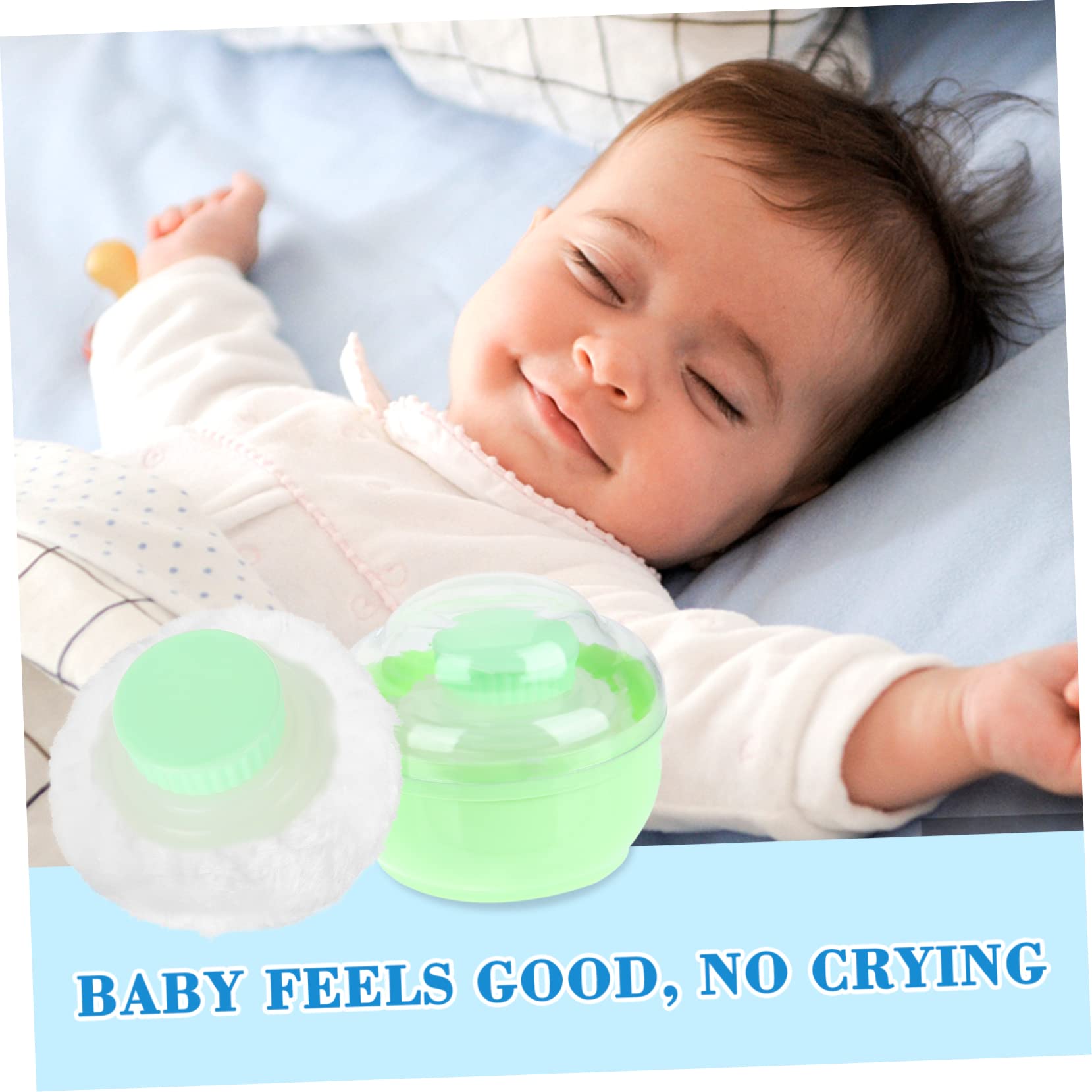 2stücke Junge Mädchen-puder Puff Boxen Leere Körperpuder Behälter Für Babypuder Geeignet Für Zuhause Und Reisen Für Lose Puder Und Körperpuder Grün