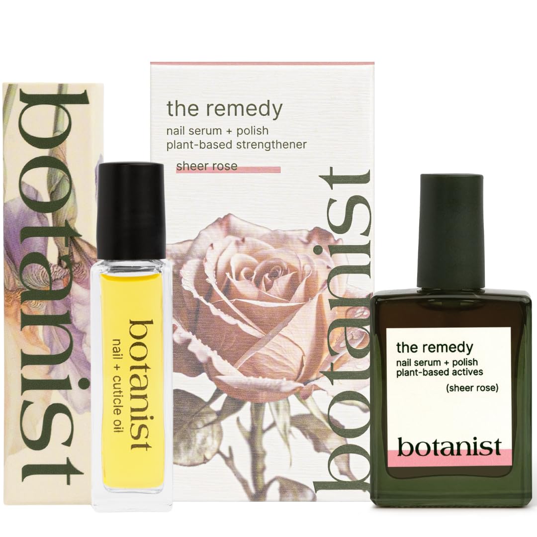 Botanist Nail Rescue Kit Nail Strengthening Polish Growth Serum Grow and Strengthen Nails Damaged from Acrylics Dip and