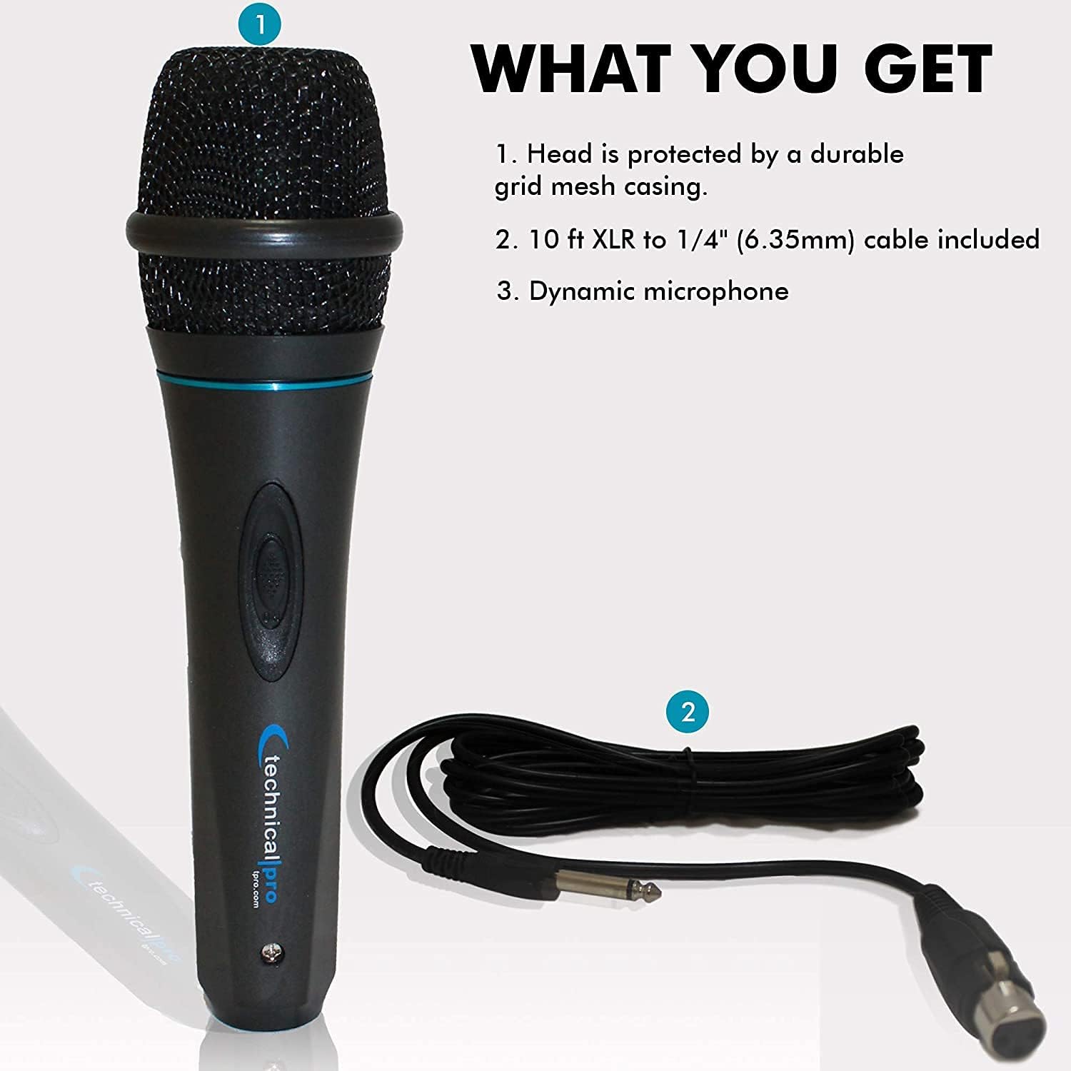 Technical Pro 500 Watts Portable 8" Bluetooth Speaker w/Woofer & Tweeter w/Digital Processing Wired Mic, XLR to 1/4", Karaoke DJ Wired Microphone (Green Speaker with Black Mic)