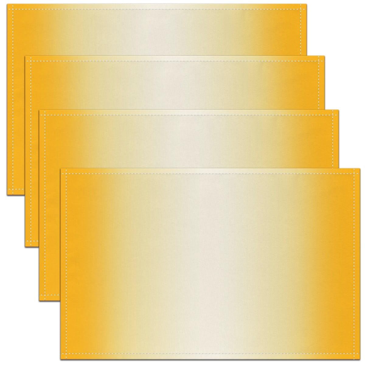 45X30cm Yellow Placemat Gradient Style Table Place Mats For Kids Women Men Ombre White Washable Fabric Table Mats Placemat Geometric Placemat