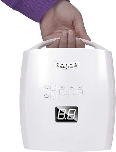 Secador de uñas, recargable, inalámbrico, LED UV de 54 W, luz de uñas profesional, doble fuente de luz, para el hogar y el salón