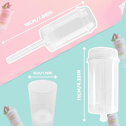 Miniatura 2 de BOROLA 84 recipientes de plástico transparentes de forma redonda con tapas, base y palitos