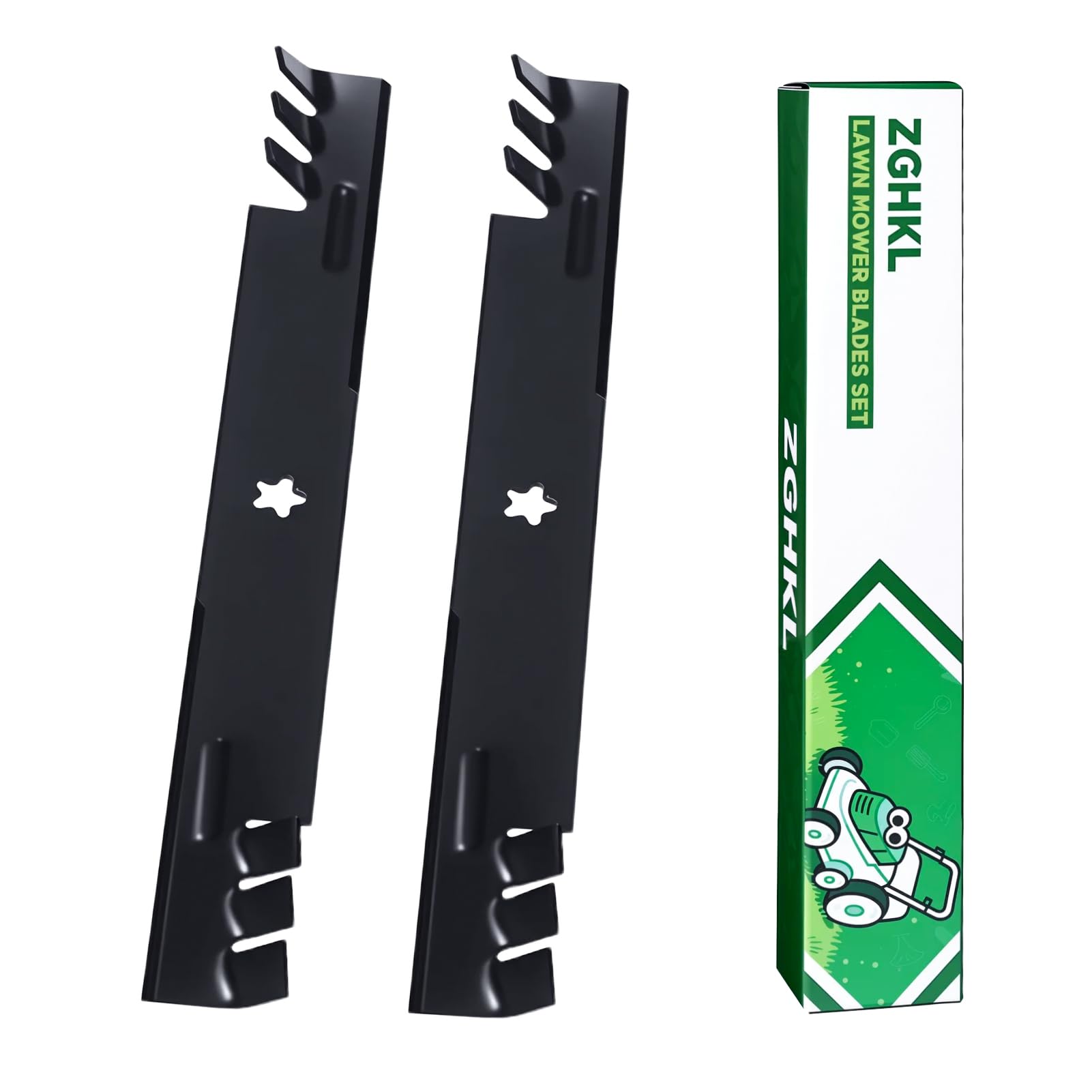 ZGHKL 403107 532403107 Lawn Mower Blades Gator Mulching Blades for Husqvarna 46 Inch Deck Replacement for Craftsman Poulan AYP Z246 RZ4623 YTH22V46 YTA22V46 2Pack โ image 1