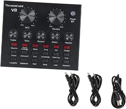 High Performance Sound Mixer Board with Reverberation Size Adjustment for Music Recording and Funny Chatting, Metal Black USB Audio Mixer for Live Streaming