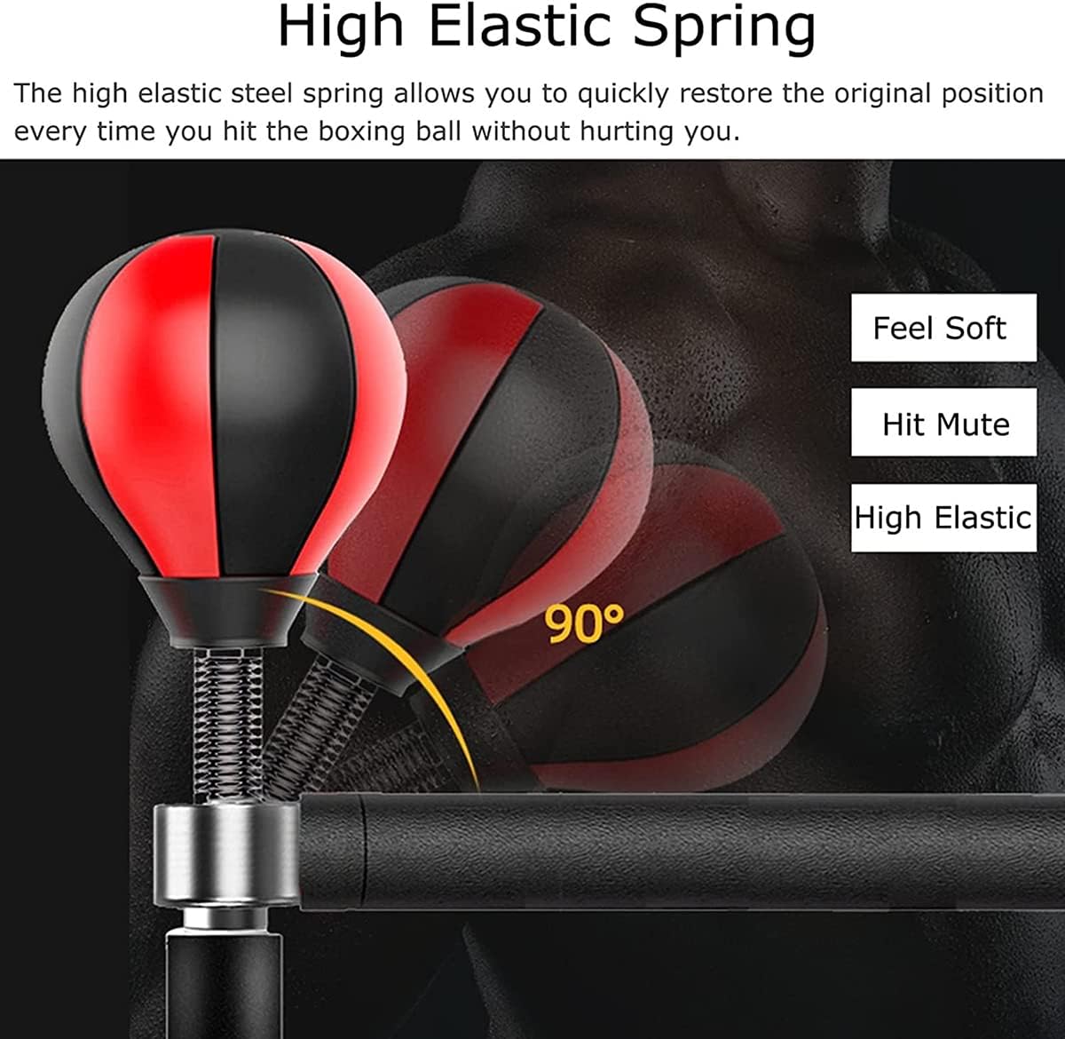 Heavy-Duty Speed Punching Boxing Bags, Boxing Ball Speed Punching Bags, with Reflex Bar, Stand, Height Adjustable & 14 Suction Cups,Red