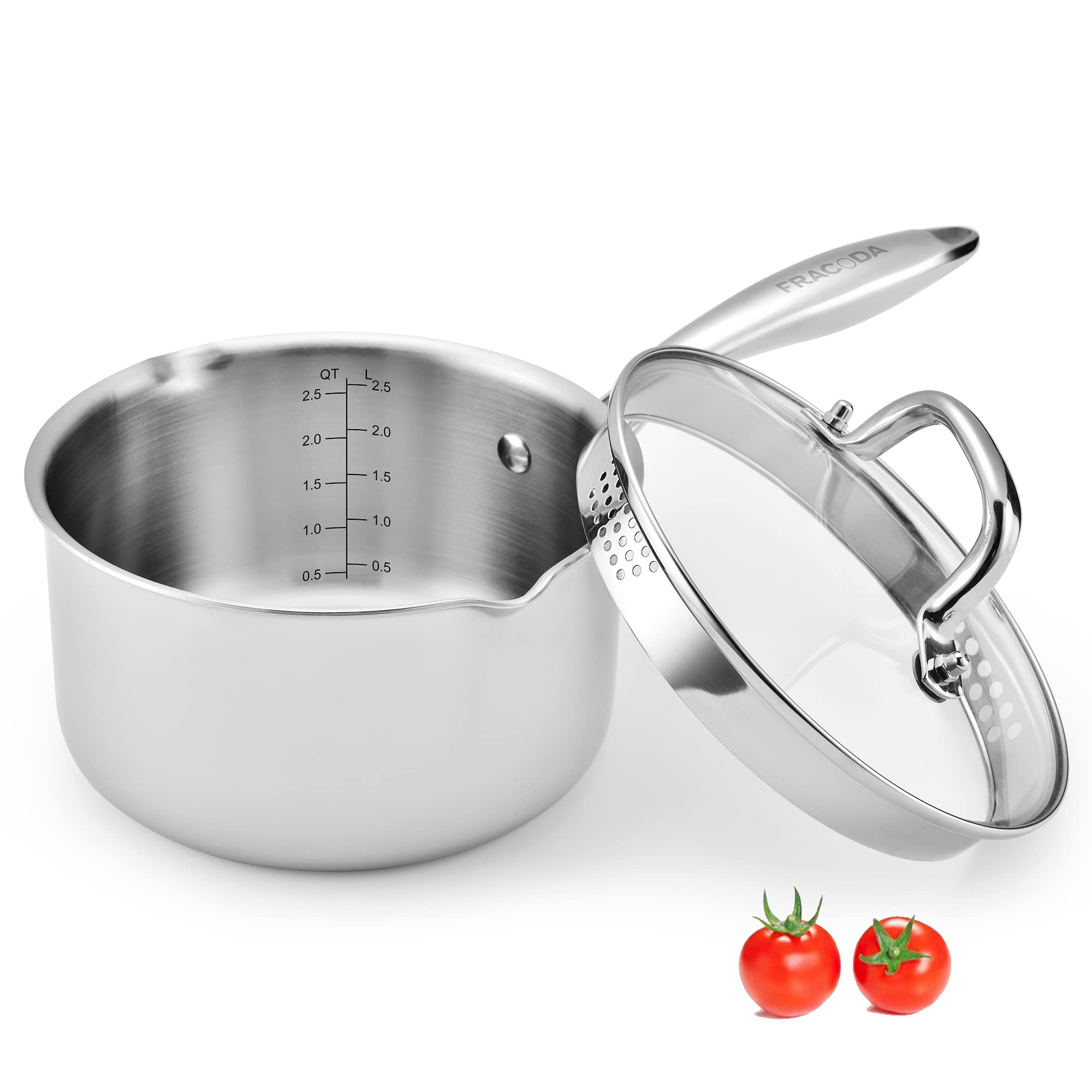 Fracoda 2.5 Quart Stainless Steel Saucepan
