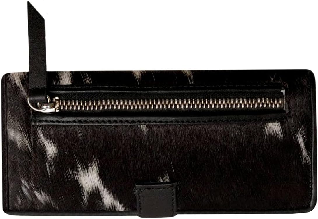 NGF Womens Zipper Wristlet Cowhide Clutch Real Leather Hair on Wallet Western Purse, Handbag Organizer for women - Image 5