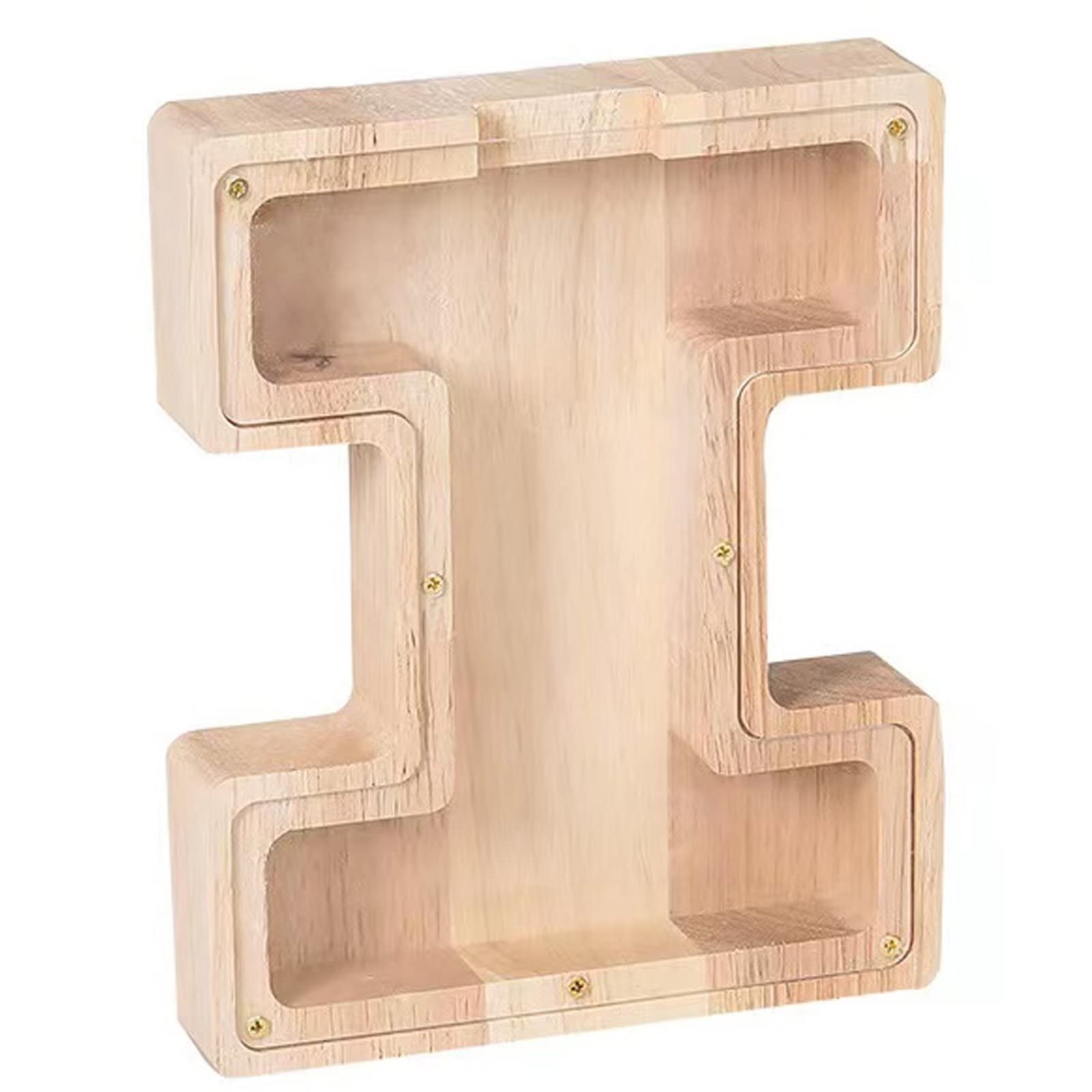 Photo 1 of Large Wooden Piggy Bank 26 English Alphabet Letter for Boys Girls Kids Toddler Adults Money Bank Best Gift for Friends (9.2 Inch-I)