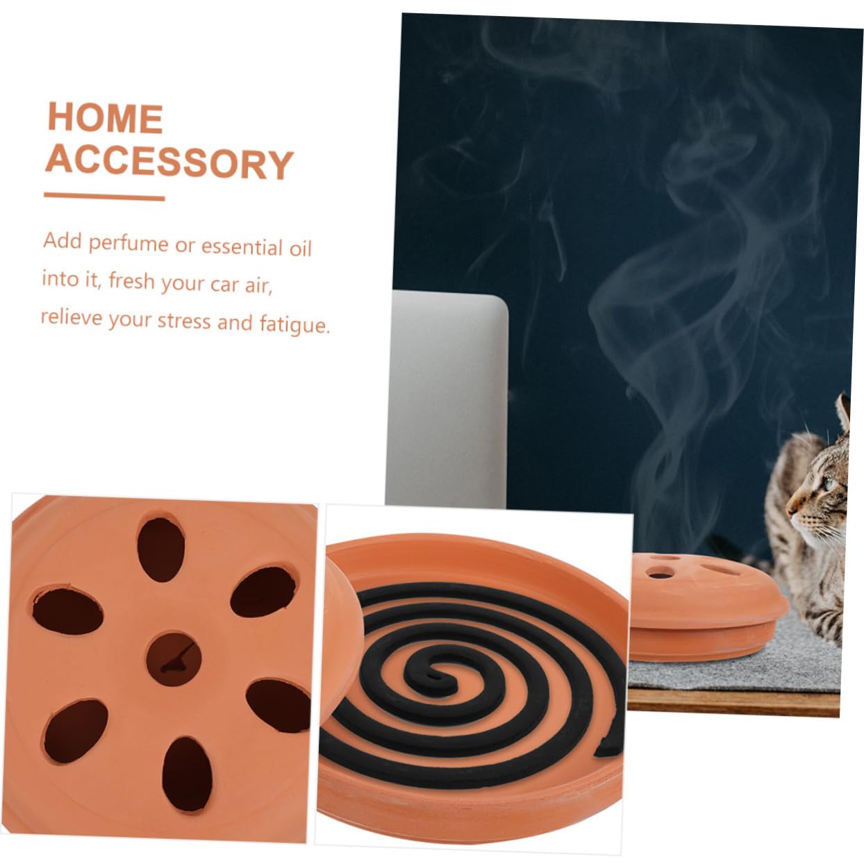 Gatuida 3 Pièces Brûleur Décoratif en Poterie Rouge pour Bureau Accessoire De Chambre Lot de Diffuseurs Parfumés