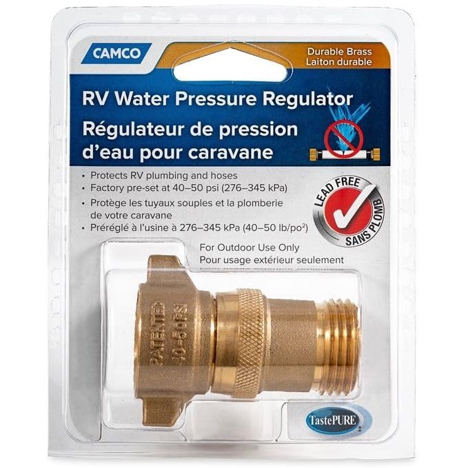 Régulateur de pression d'eau pour éviter les fuites de plomberie en camping