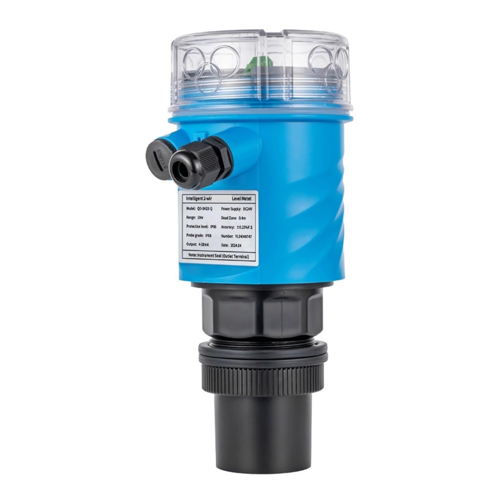 Ultrasonic level meter Level Meter 0-5m 0-10m 0-15m 0-20m IP68 Level Transmitter 4-20mA RS485 Relay DC24V Level Sensor Transmitter(0-20M DC24V)