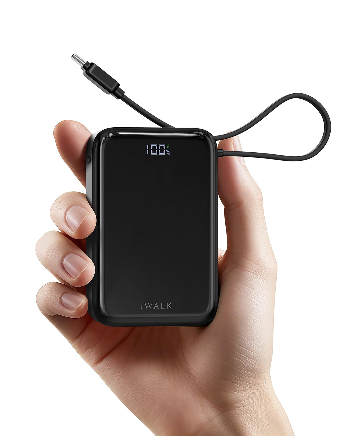 iWALK Portable Charger, 10000mAh 45W PD Power Bank, USB C in&Out Fast Charging Battery Pack with Phone Stand, Travel Essential Powerbank for iPhone 17 16 15 14 13 12 Samsung S25 MacBook etc,Black