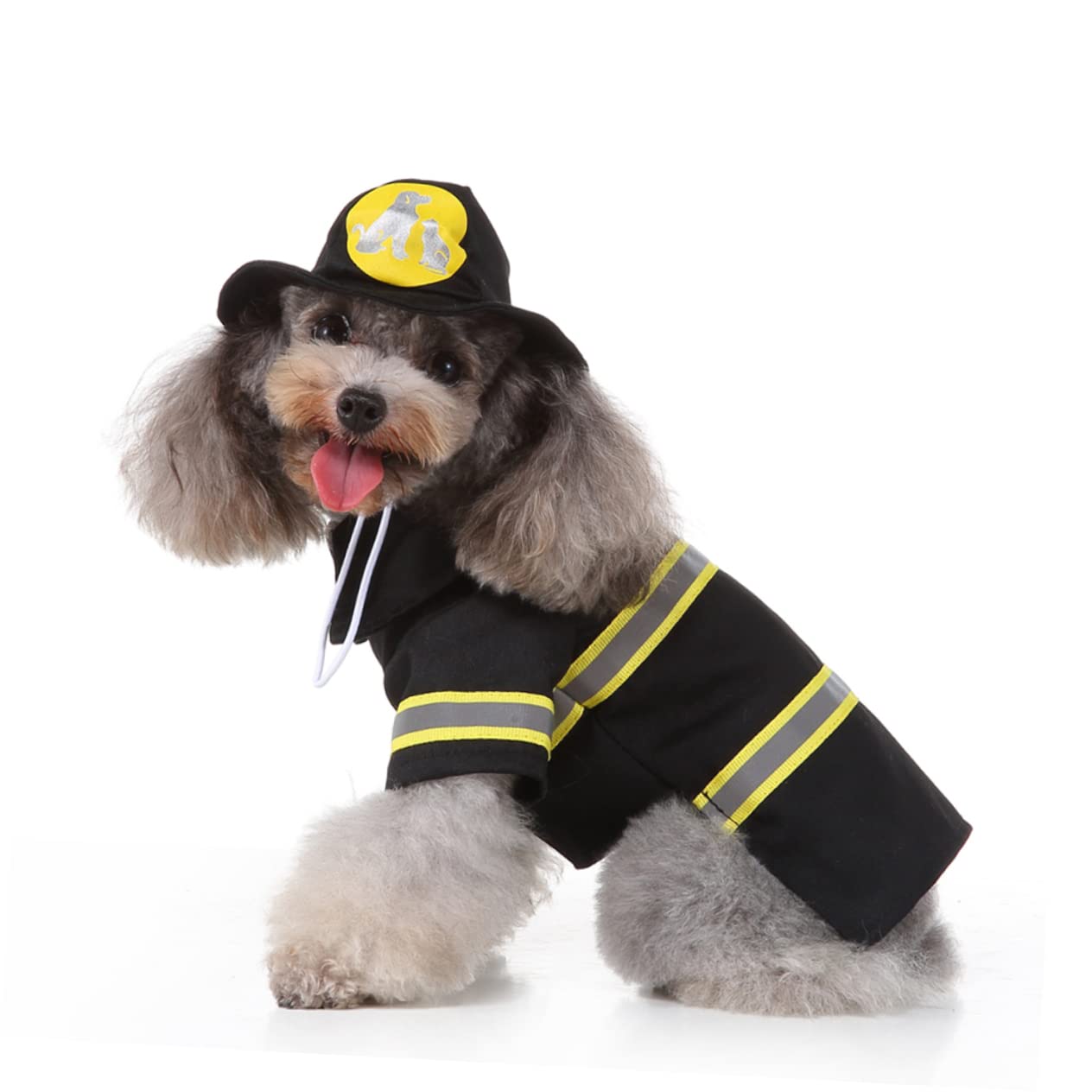 POPETPOP 1 set abbigliamento per animali domestici ha Babbo Natale Costume di Babbo Natale Cappello Cane Cosplay Babbo Natale Vestito Animali Domestici Costume da pompiere Pet Dog Vestiti Performance