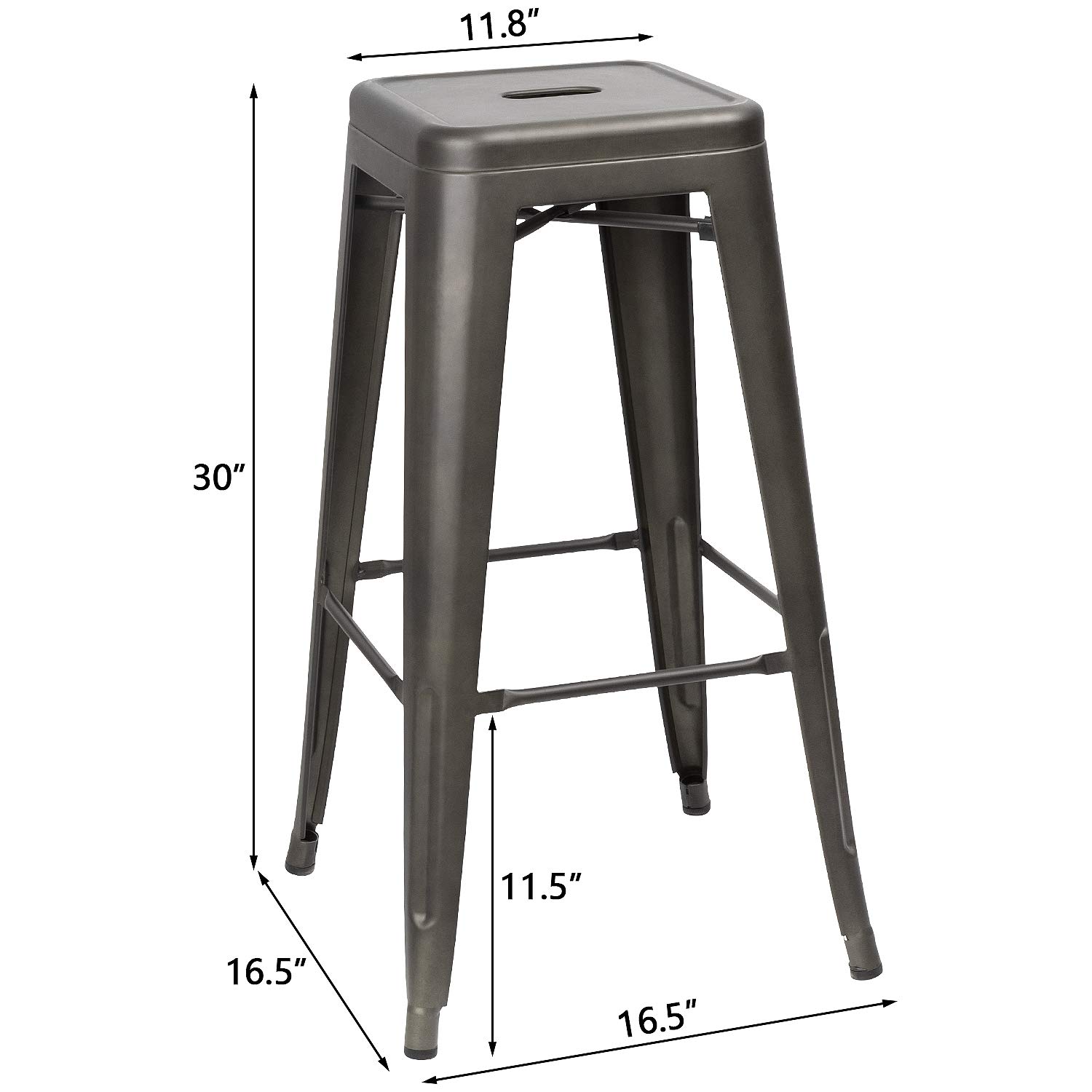 Snapklik.com : 30 Inches Metal Bar Stools Industrial Barstools ...