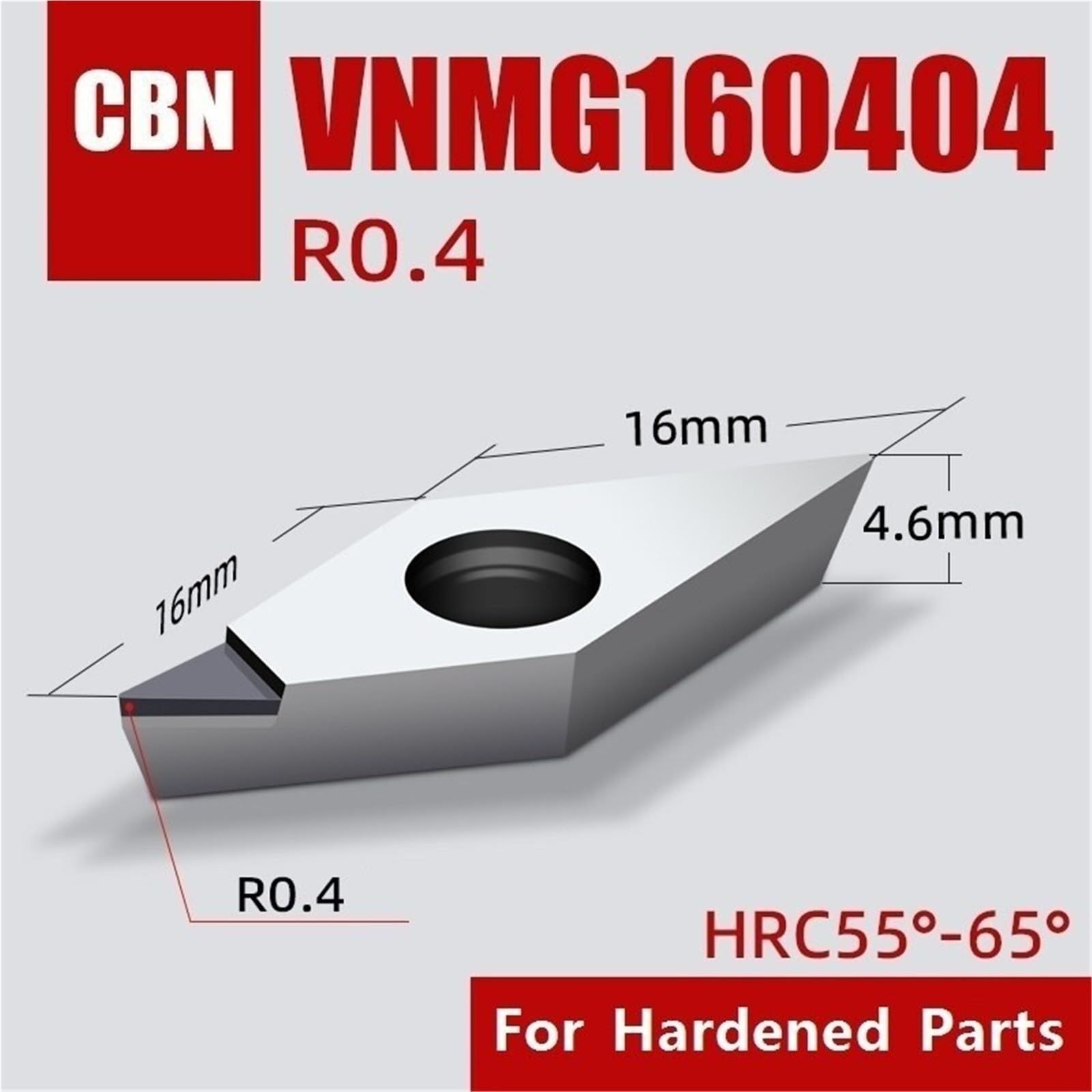 Inserto CBN For aceros duros, hoja VNMG1604 CBN
