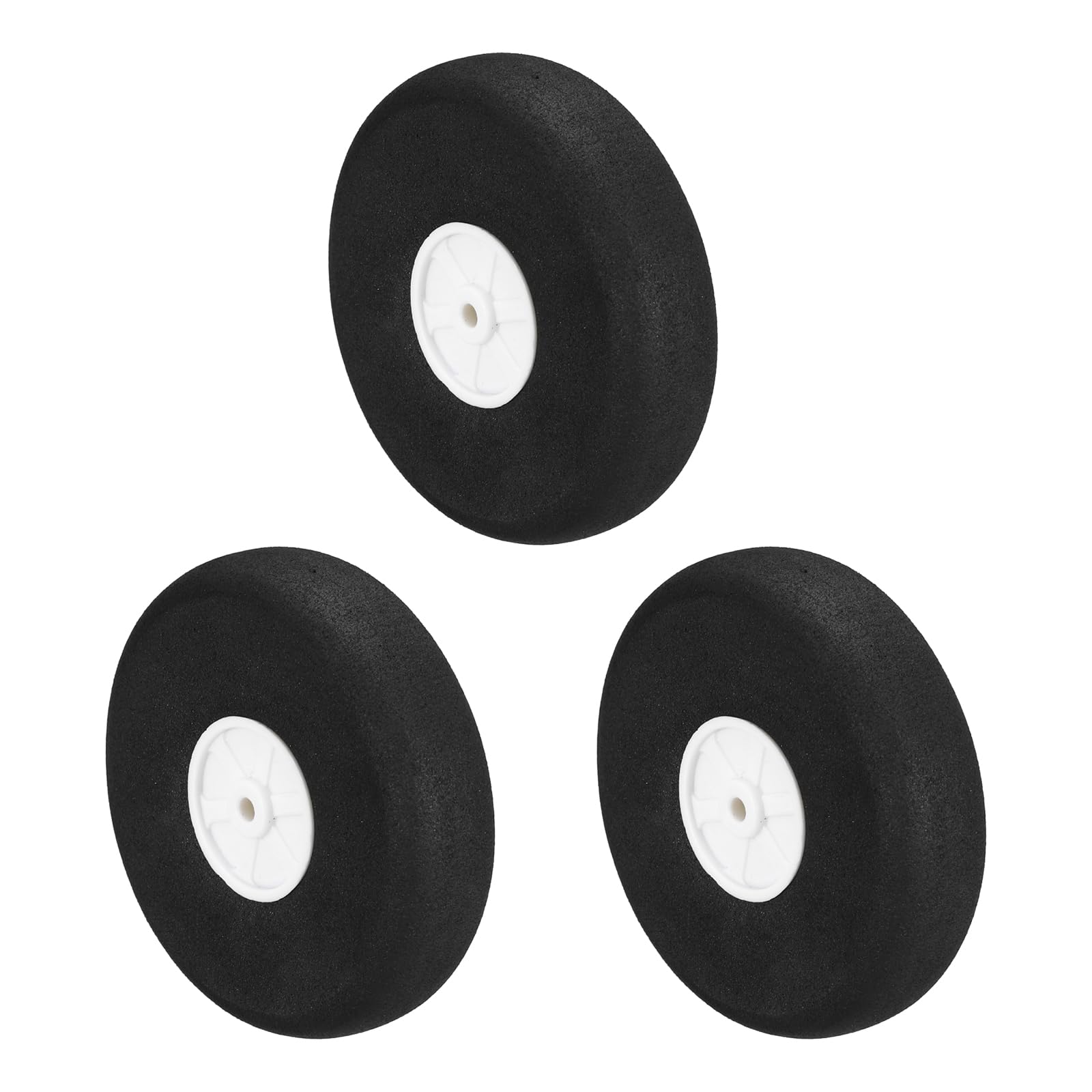 Muiltvoe RC Airplane Wheels 2.2" OD RC Aircraft EVA Sponge Wheels Tire Tail Wheel Replacement for DIY RC Model Plane Aircrafts Helicopter, Pack of 3