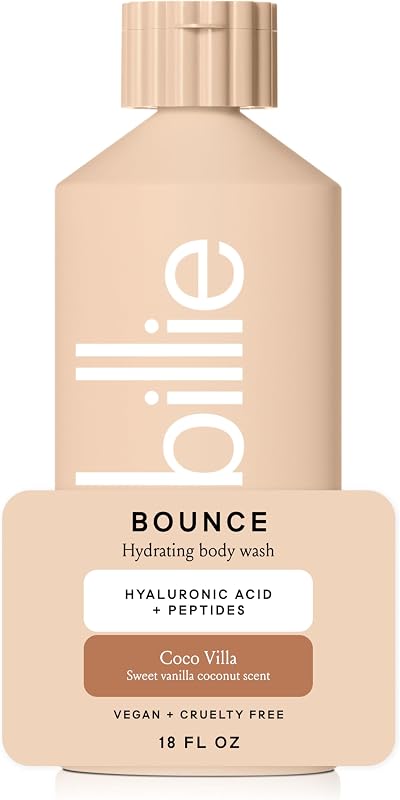 Bounce Womens Body Wash, Hydrating, Coco Villa Scent, 18 Fl Oz | Hydrating shower gel, Contains hyaluronic acid and peptides, Moisturizing skin care, Sweet vanilla coconut scent, Vegan