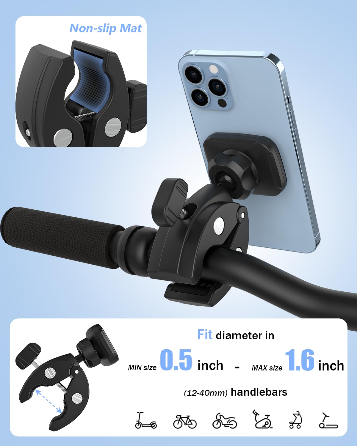 Magnetic Phone Holder For Exercise Equipment - Spin Bike Treadmill Mount