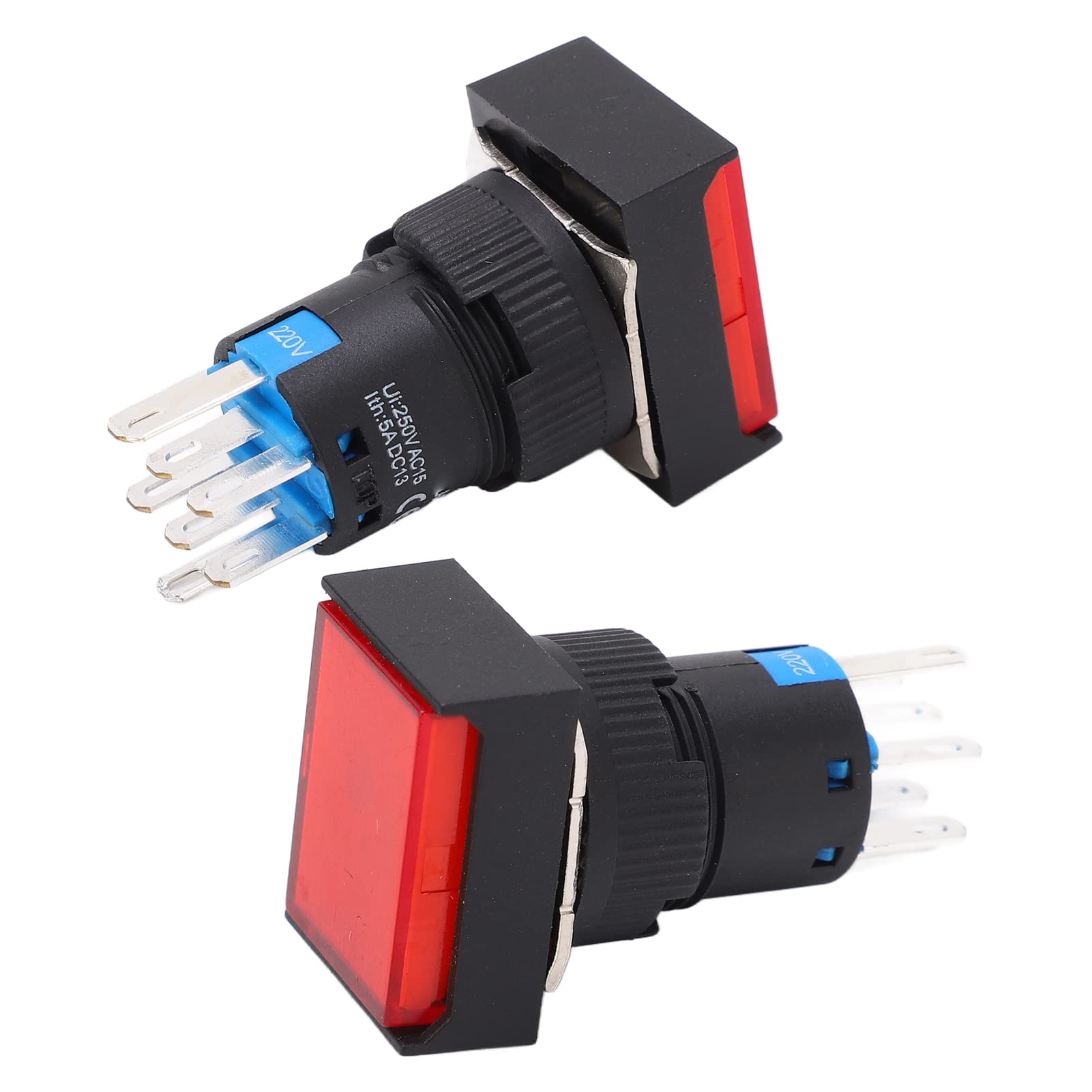 Hyuduo Interruptor de Pulsador Industrial, Botón con Luz Indicadora,