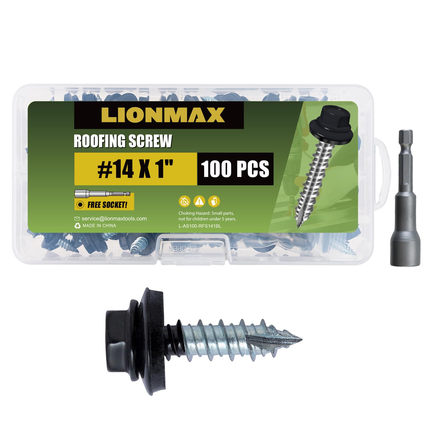 LIONMAX Metal Roofing Screws - 300 Pack -11