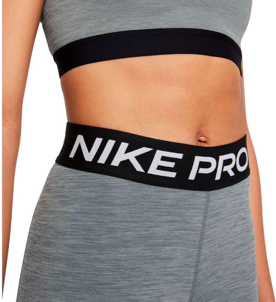 Nike Pro Women's Mid-Rise Crop Mesh-Panel Leggings (Smoke Grey