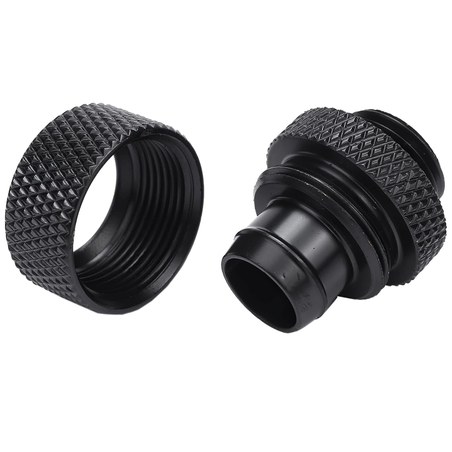 dracaena.io 12 pack G1/4" thread to 3/8" ID, 5/8" OD Compression Fitting for Soft Tubing, Soft Tube Connectors for Computer Water Cooling System, Black