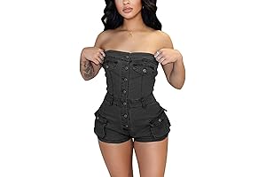 Womens Tube Denim Romper