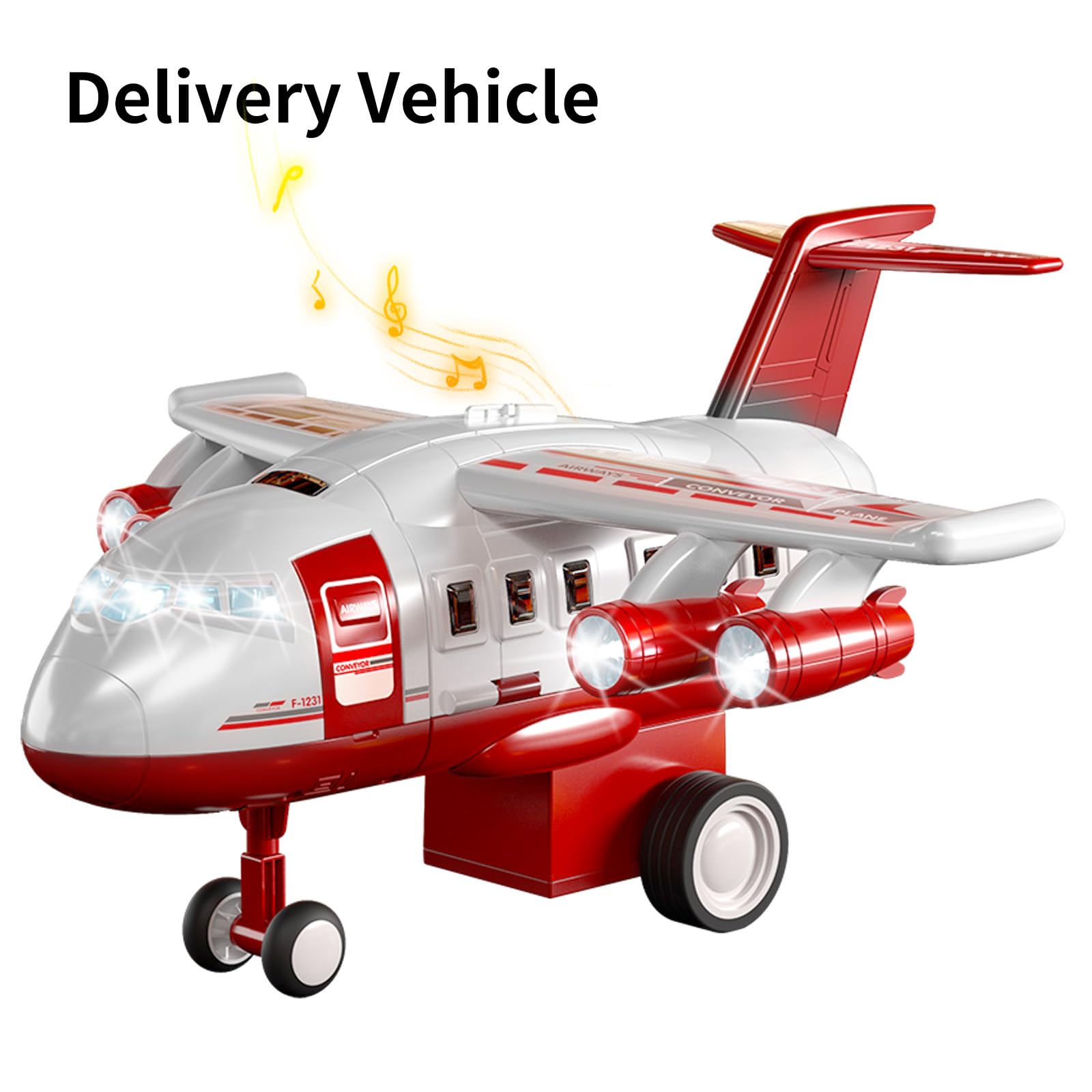 TEMI Kids Airplane Boy Toys for 3 4 5 Year Old Boys - Car Race Tracks for Kids Ages 3-5 with 8 Small Car Toys, Toddlers Educational Toy, Birthday Gifts for Boys Girls 3-5