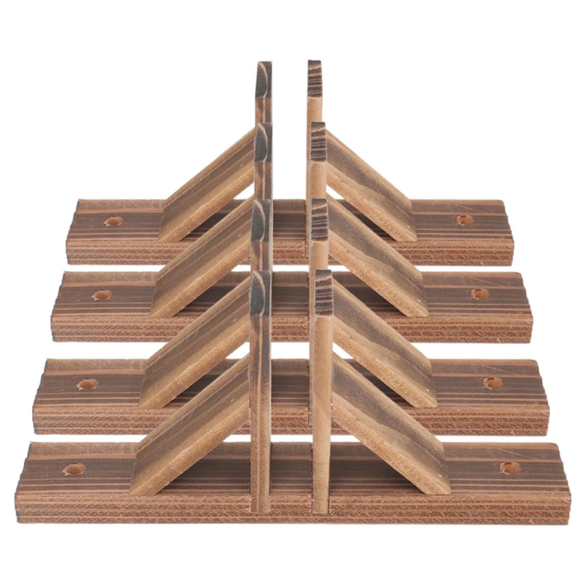 Bases para Vallas de Madera Maciza 4 Piezas Color Natural, Soporte Resistente para Cercas Pequeñas de Jardín, Accesorio Práctico para Sujeción y Base Antideslizante, Adecuado