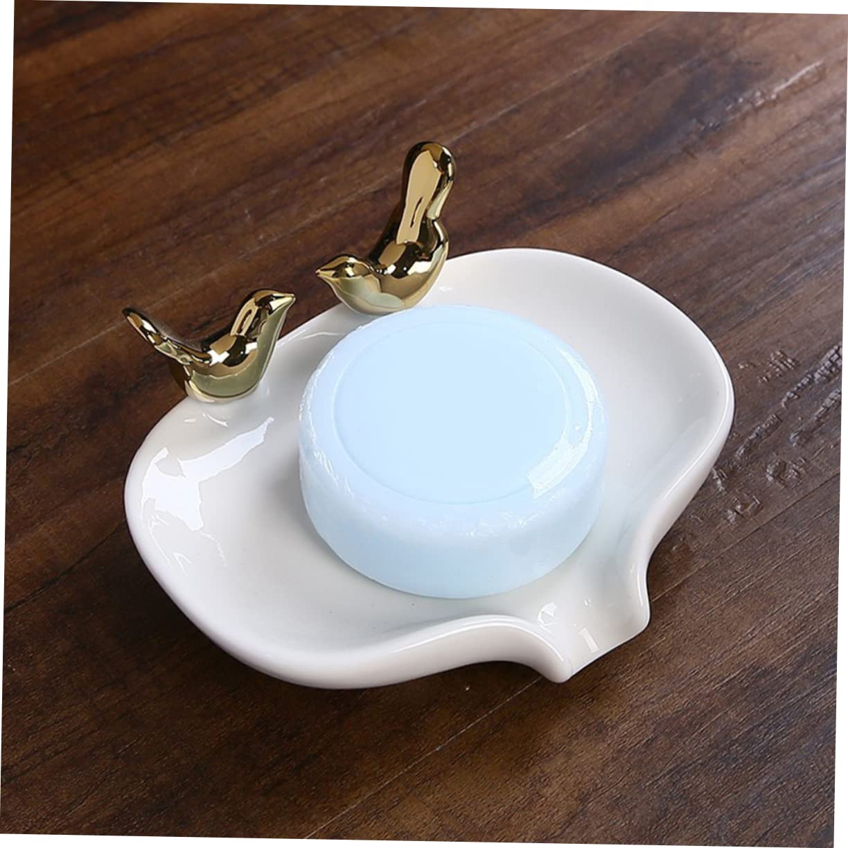 Soporte De Cerámica con Escurridor Jabonera De Diseño De Pájaro para Baño y Cocina