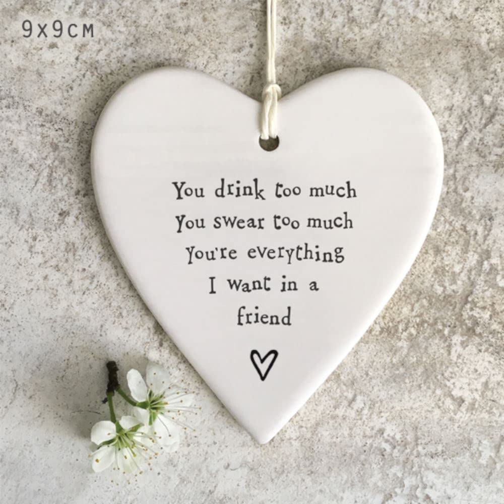 East Of India Porcelain Heart You're Everything I Want In A Friend Friendship Keepsake Gift