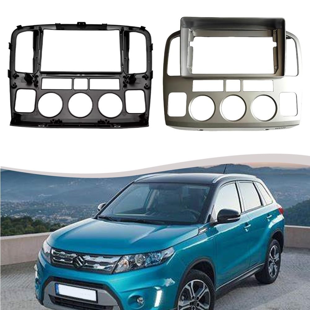 Copertura per pannello del lettore auto, mascherina per autoradio e cruscotto, per Suzuki e Grand Vitara XL-7 2001-2006 (argento)