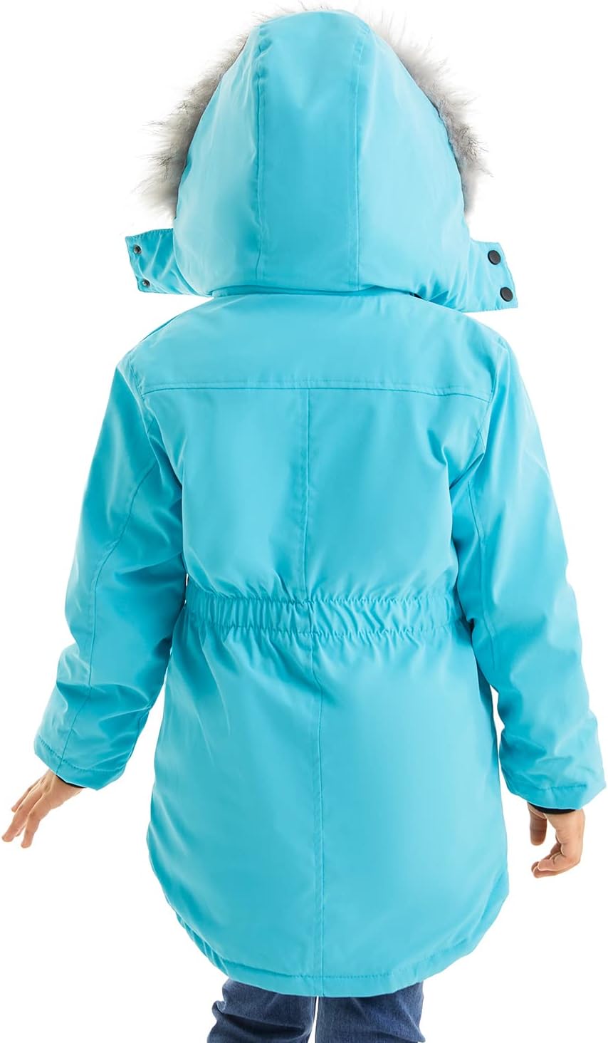 FARVALUE Girls' Long Winter Coats Warm Parka Lined Puffer Jacket Thicken Fleece Hooded Coat with Fur Collar for Girls - Image 3