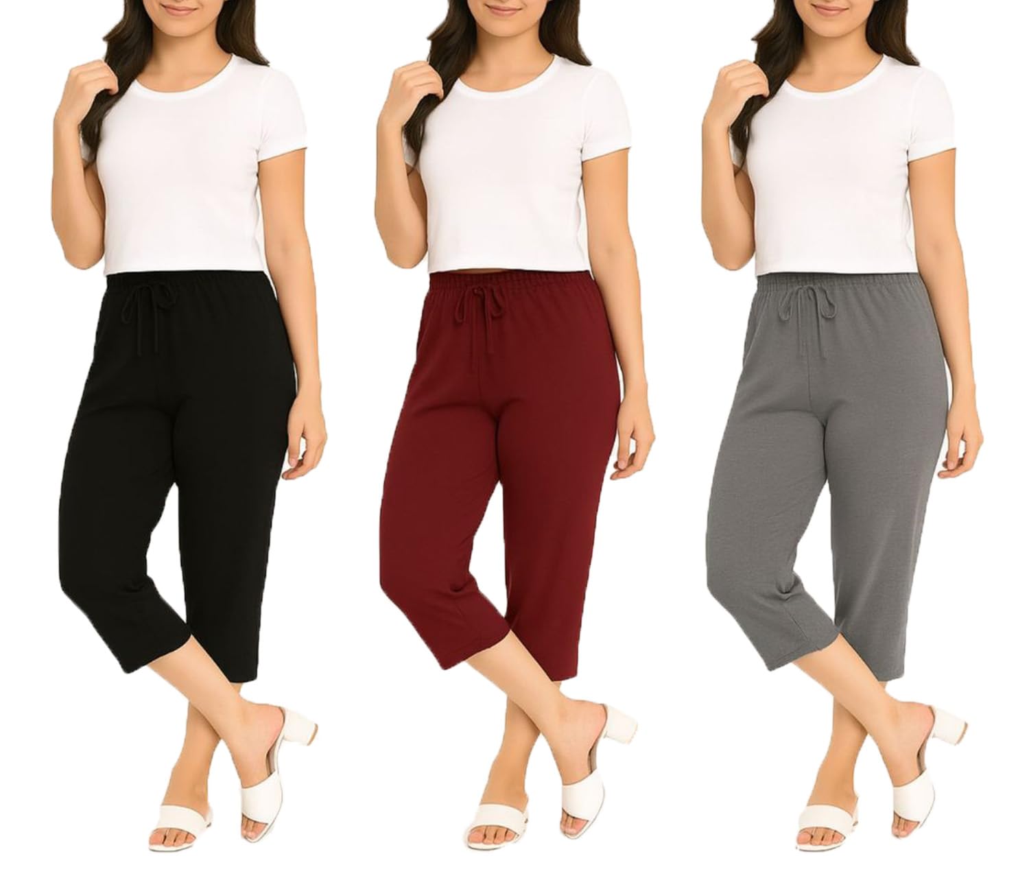 brand flex Women's Loosefit Yoga Pants for Girls 3Pack (BGM)-picture-36