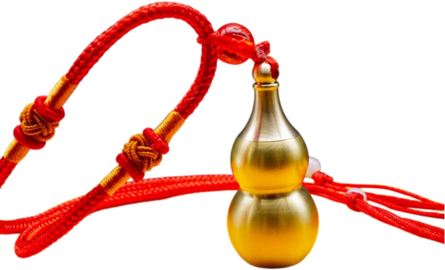 纯黄铜空心葫芦开口带盖速效救心丸装药的收纳盒子随身携带密封罐 fengshui Chinese Tassel Ornaments-1242