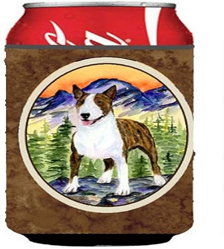 Caroline's Treasures SS8167CC Bull Terrier - Enfriador para latas o botellas, lavable, funda plegable con aislamiento para bebidas, multicolor