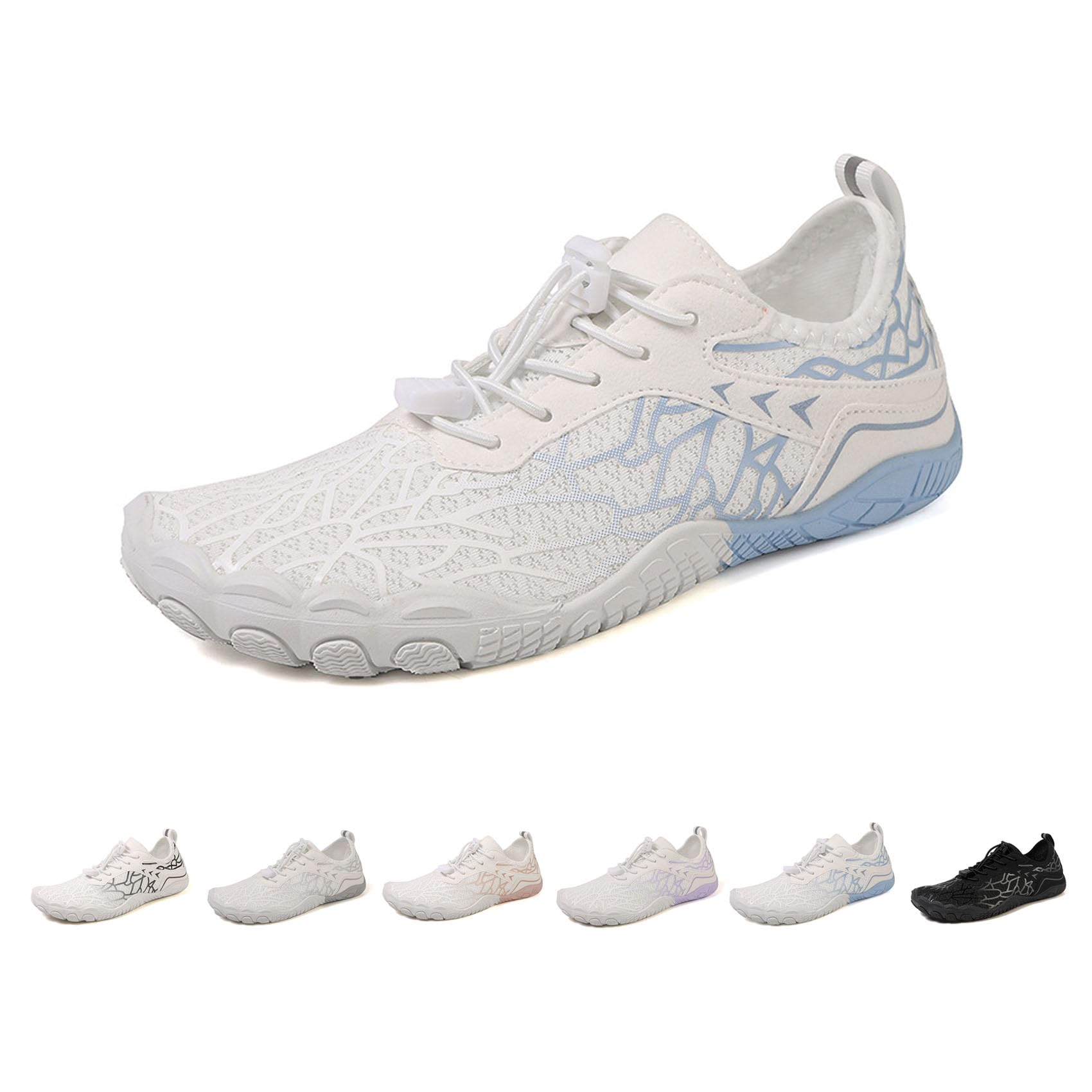 Hike Barefoot Shoes for Women & Men - Wide Toe Box, Non-Slip, Breathable & Quick-Dry Footwear, Ideal for Walking, Hiking, Beach & Water Activities (Blue,37)