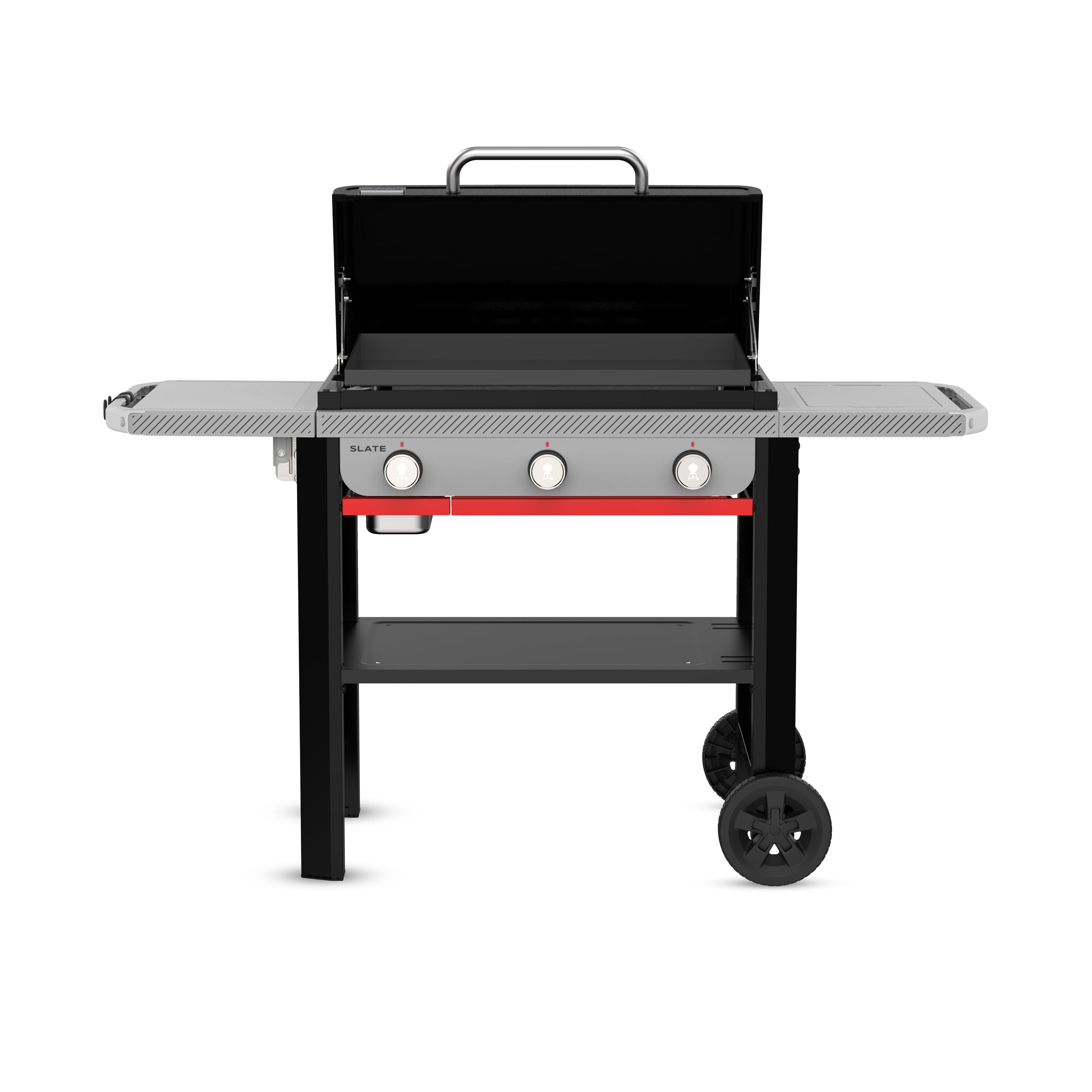 Weber Slate GP 71 cm Premium Plancha mit Untergestell und Rollen | 3 Brenner, Porzellanemaillierte Antihaft-Grillfläche, Durchgehende Hitzeverteilung, Multi-Zonen-System, 3252 cm² Grillfläche