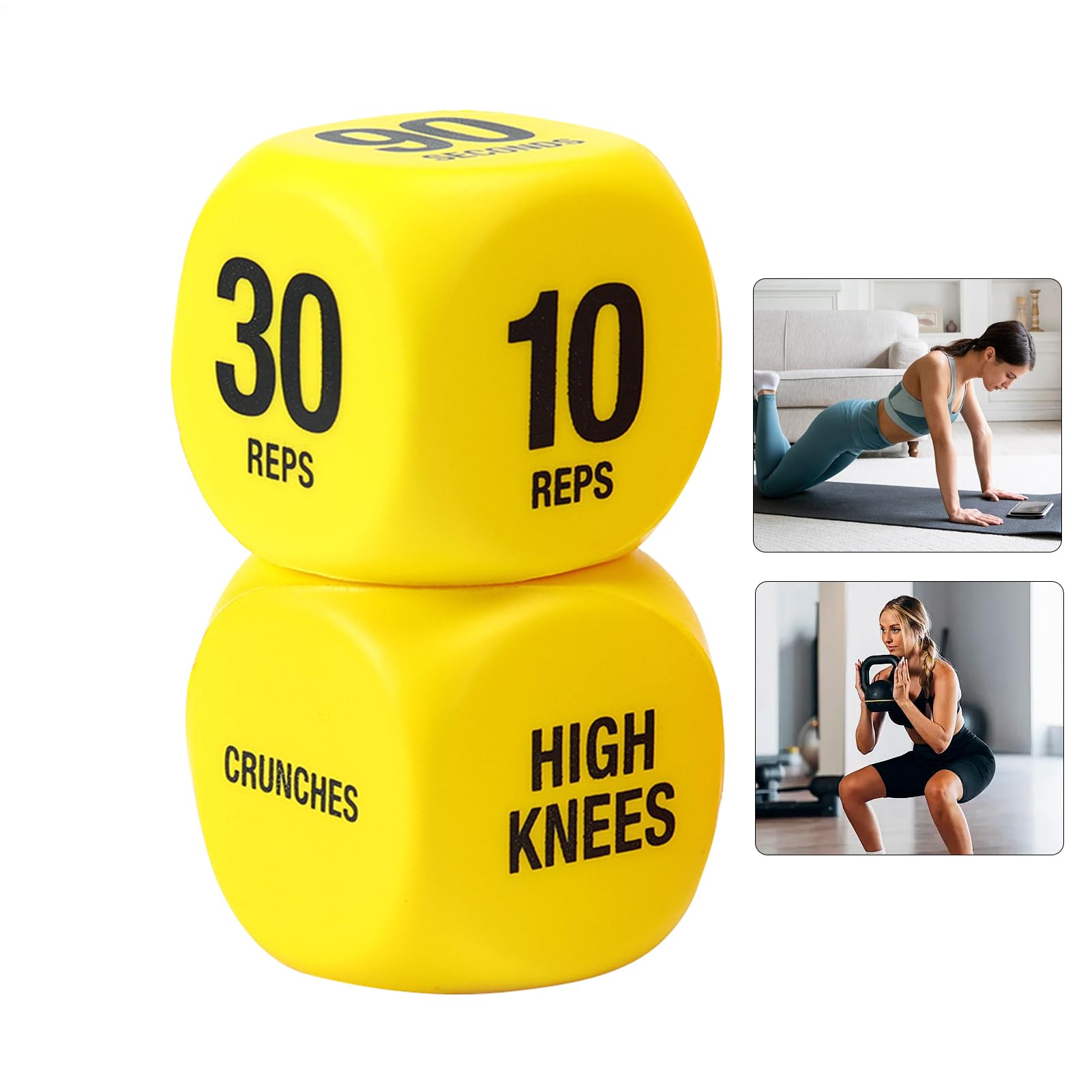 Huxibai Exercise Dice - 1 Pair Set Dice for Training Sport Accessory - Portable Fitness Accessories for Gym, Squats, Beginners, Men, Teens, Travel, Outdoor
