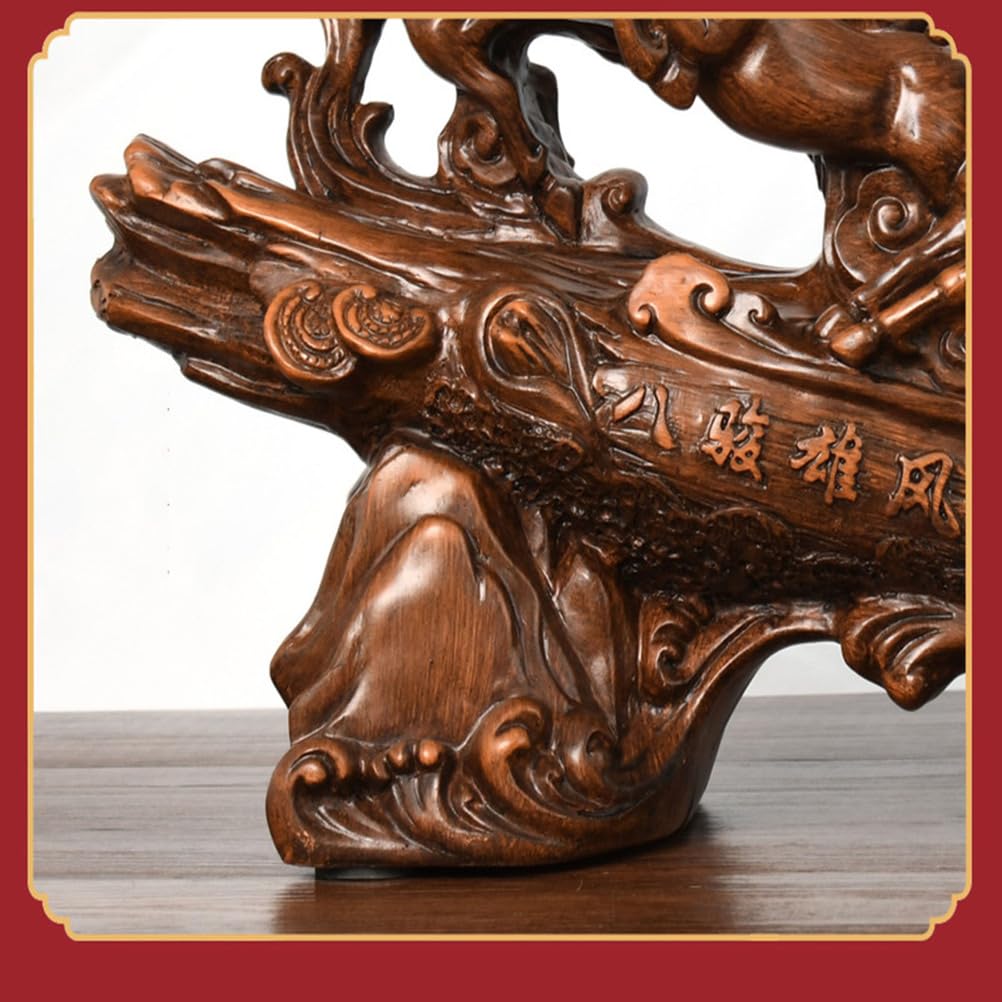 Wystrój domu żywica Chiński zodiak Statua konia Feng Shui Figurka konia Rzeźba Bogactwo Dobrobyt Figurki Przedmioty kolekcjonerskie Dekoracja stołu na brelok do kluczy Biżuteria,M